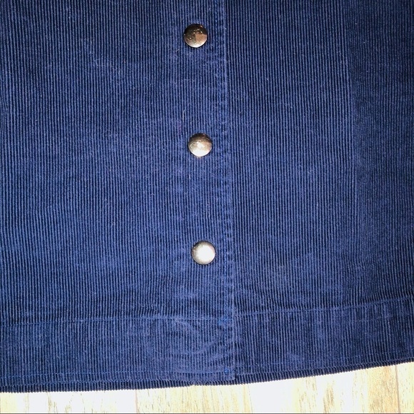 Old Navy Navy Blue Full Button Down Corduroy Mini Skirt Size 0 - Picture 3 of 6